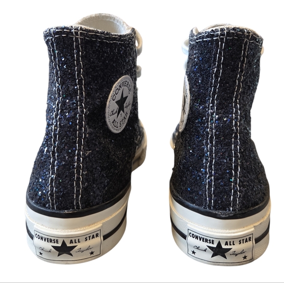 Converse Custom All Star Glitter Leopard Hi Top Limited Edition Sneaker 5.5 - Picture 6 of 14